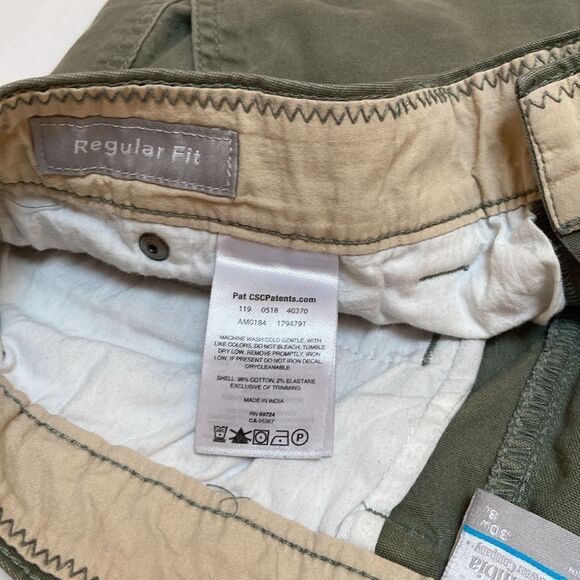 Columbia Green Cargo Shorts Outdoor Essential - Picture 9 of 10